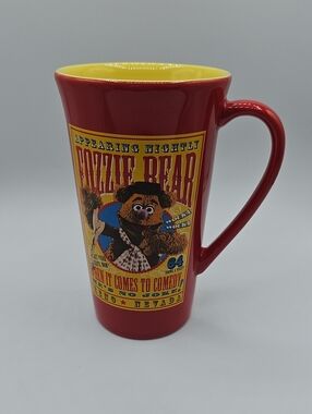 FOZZIE BEAR Muppets Coffee Mug Disney Store Latte 20 oz Red Reno Nevada Comedy